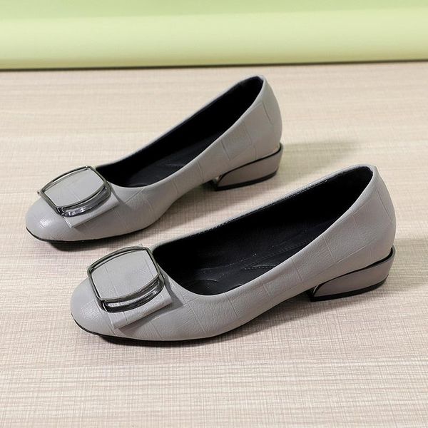 

dress shoes round toe square heel women's singles pumps peas autumn 2021 casual simple soft sole commuter lazy, Black