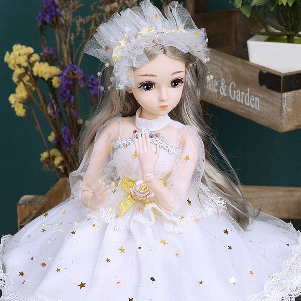 

45cm beautiful princess doll with dress clothes 1/3 BJD doll 20 joint beautiful golden princess hair can choose gifts for girls