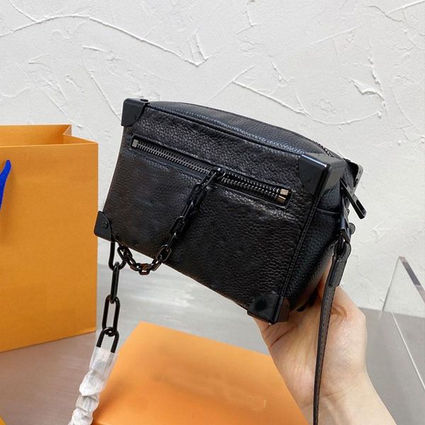 

chain shoulder bags women handbags purse box bag fashion plain zipper embossed pattern of letters cowhide hardware 888557, Black;red