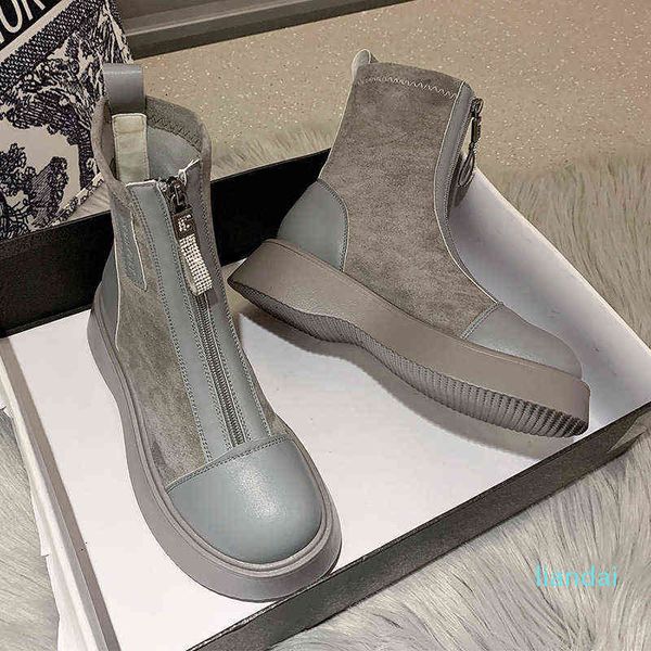 

women flat boots chimney and velvet warm short thick-soled winter waterproof non-slip one-step lazy snow mid-tube, Black