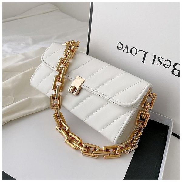 

evening bags pu diamond lattice shoulder bag metal chain women's crossbody baguette female handbags