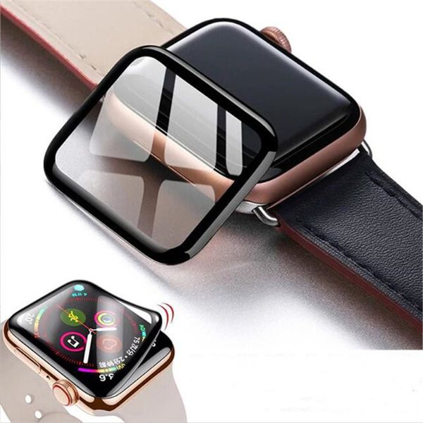 Neueste 3D gebogene Kante PMMA weiches gehärtetes Glas Full Cover Coverage Film Displayschutzfolie für Apple Watch 7 6 5 4 3 2 41 mm 45 mm 38 mm 40 mm 42 mm 44 mm