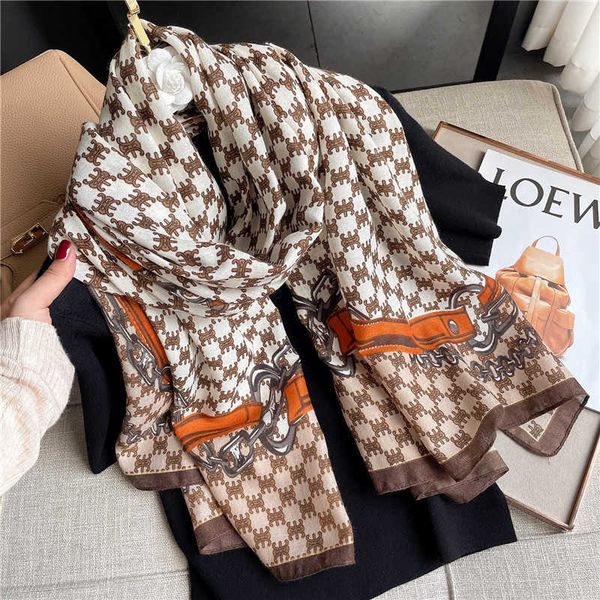 

autumn and winter korean cotton hemp small fragrance warm scarf women's sunscreen shawl beach towel, Blue;gray