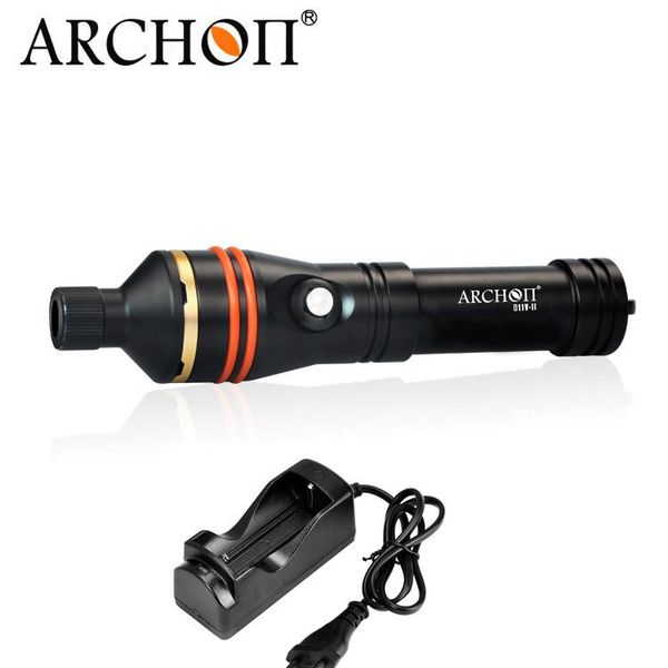 

archon d11vii-c scuba diving torch aluminum dive pographing filming light with charger included flashlights torches