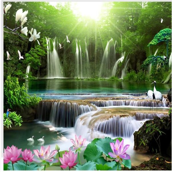 

wallpapers modern wallpaper for living room walls 3 d scenic waterfall