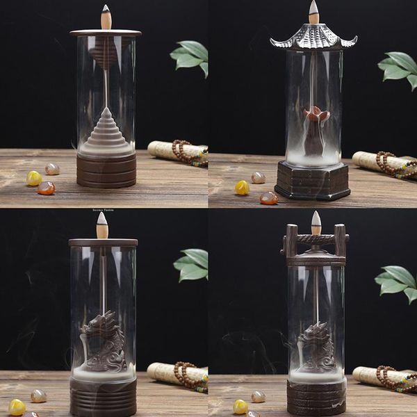 

chinese dragon incense burner ceramic cones aroma censer with cover fragrance lamps