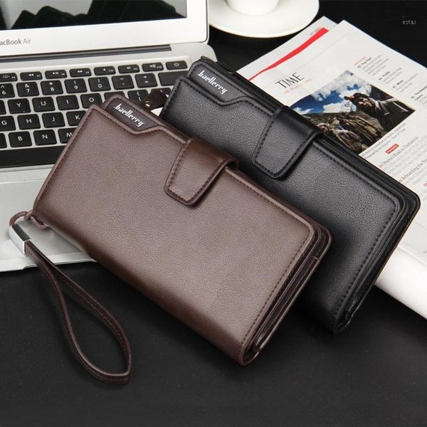 

baellerry men wallet long genuine leather male clutch zipper walllets big capacity purse cellphone pocket carteira wallets1, Red;black