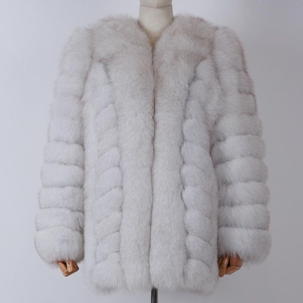 

women's fur & faux ladies coat long women real winter natural, Black