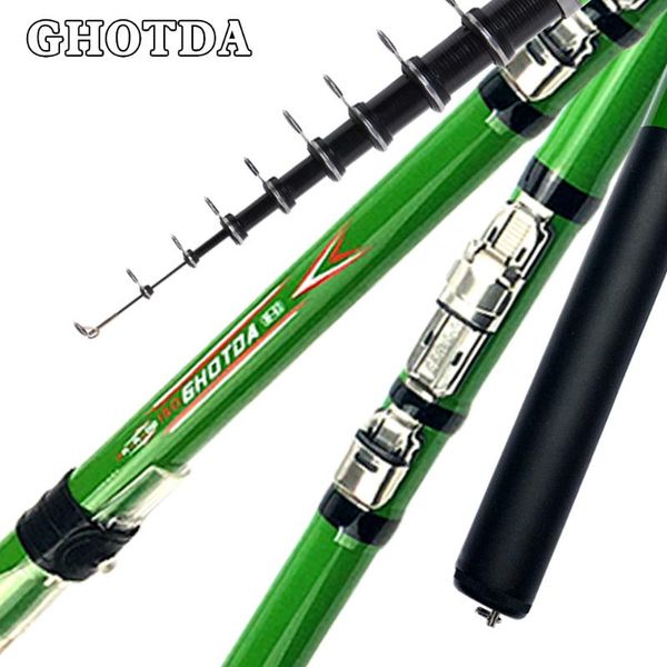 

high carbon fiber 2.7m 3.6m 4.5m 5.4m 6.3m rock fishing rod spinning portable super boat rods
