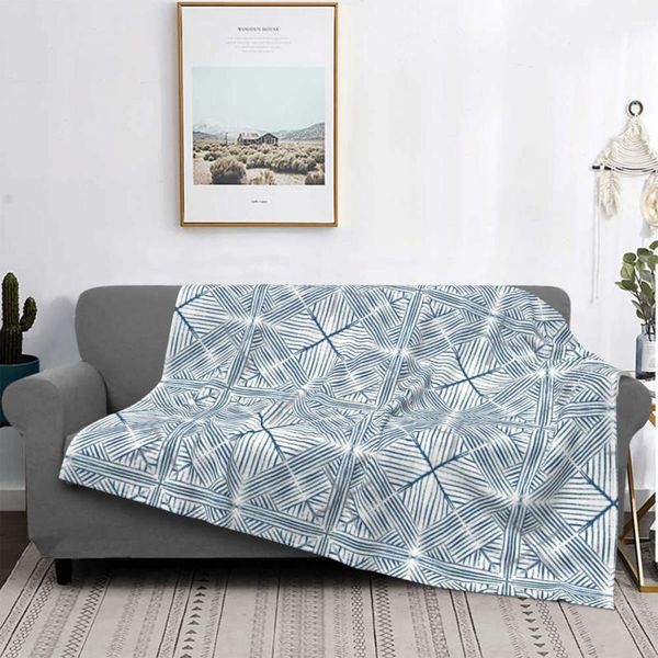 

blankets geometric painting blue blanket bedspread bed plaid baby picnic luxury beach towel