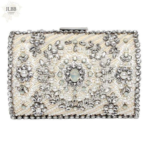 

evening bags crystal bag handmade style rhinestones pearl women vintage satin lady party wedding clutches purses