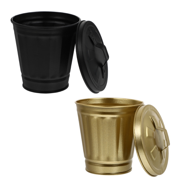 

waste bins 2pcs lovely mini trash can deskgarbage with lid small storage jar