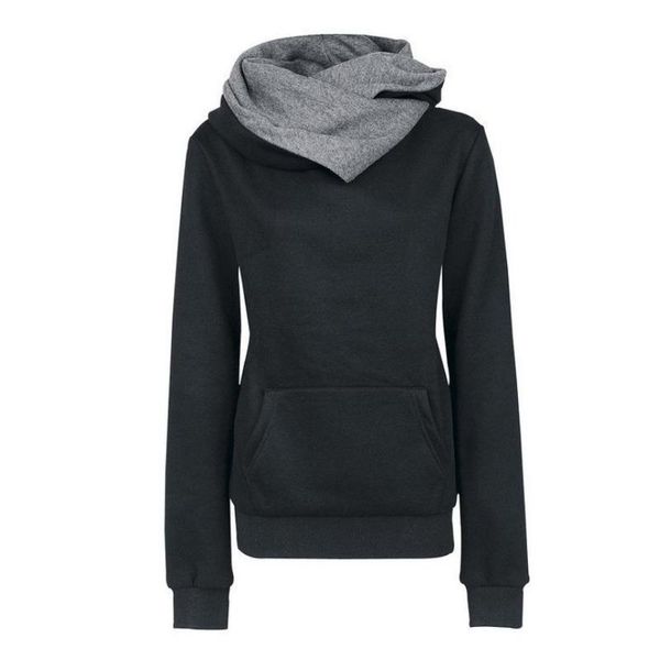 

women's hoodies & sweatshirts 2021 autumn spring women solid color fashion long sleeve pullovers christmas casual loose black