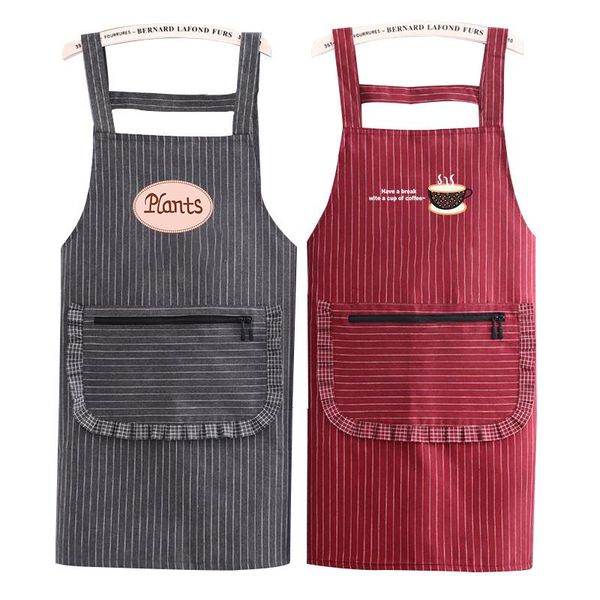 

aprons cotton apron women's summer household kitchen anti-fouling breathable thin work clothes for adults waist overall