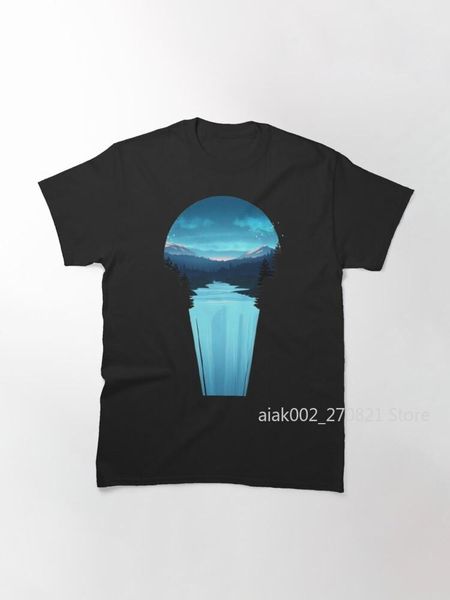 

men's t-shirts nature waterfall classic t-shirt, White;black