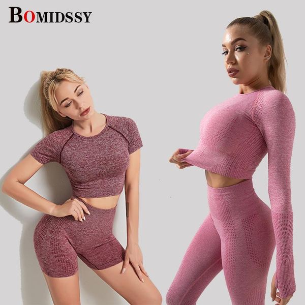 

yoga outfit pure color fitness wear tights stretch sweatshirt high waist gym leggings running shorts set