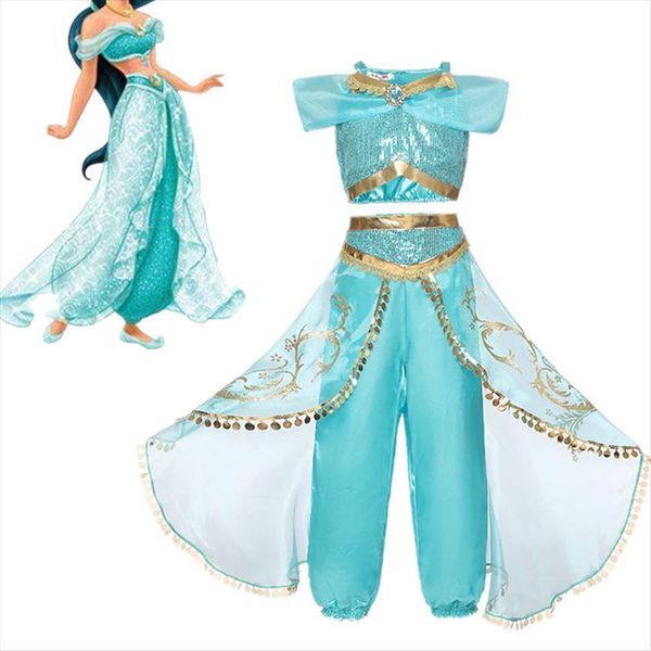 

aladdin princess costume fairies kids girl dresses halloween cosplay fancy girls sleeping beauty dress disguise vestiidos, Red;yellow