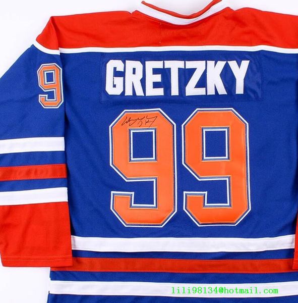 

gretzky signed autograph autographed auto fans &tees jersey shirts, Black