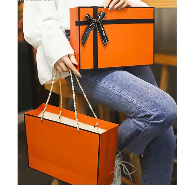 

christmas gift box with bowknot/ paper bag for holiday decorative wrapping packaging sasw666 wrap