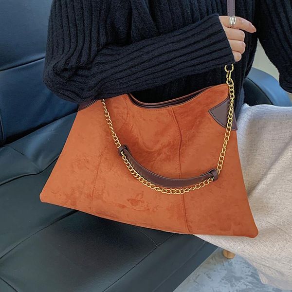 

evening bags matte women shoulder suede female handbag large capacity pu leather messenger bag ladies patchwork chain crossbody tote