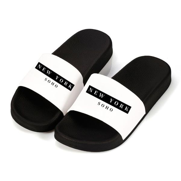 

slippers women 2021 indoor home flip flops york letter fashion slides bathroom non-slip woman slipper sandals, Black
