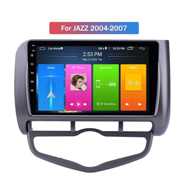 

car dvd player gps navigation 9" touch screen radio with reverse camera wifi android 10 for honda jazz 2004-2007