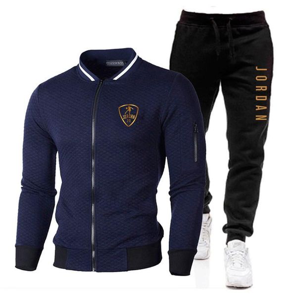 

men's tracksuits stand-up collar spring autumn sets zipper hoodie+pants two pieces casual tracksuit male brand clothing sweat suit, Gray