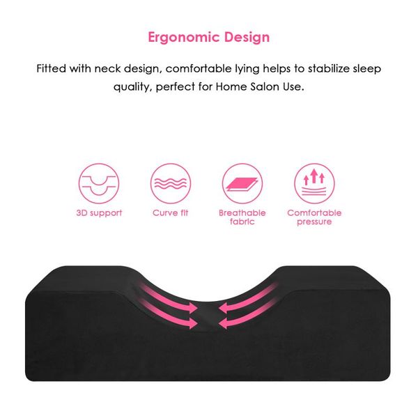 

pillow eyelash extension cushion, u-shape ergonomic curve stretch fabric neck support beauty salon