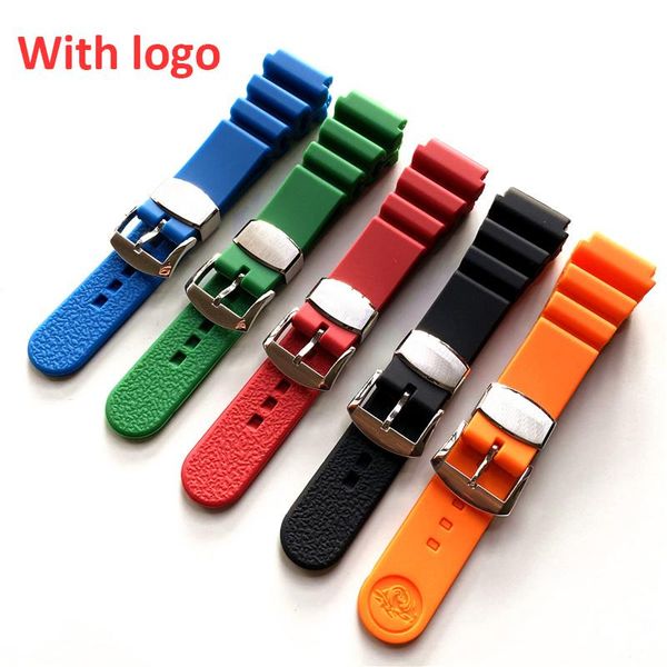 

watch bands accessories band 22mm original silicone bracelet for abalone water ghost small mm5 canned diving strap, Black;brown