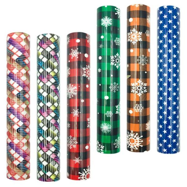 

window stickers 6pcs christmas heat transfer films diy stamping engraving