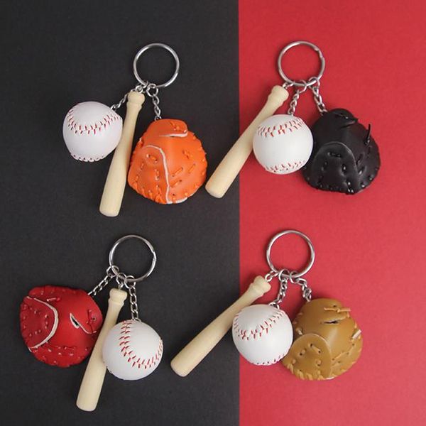 

keychains softball baseball keychain charm pendant decorative leather key chain ring bag for men women creative kids gift d228, Silver