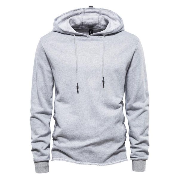 

men's hoodies & sweatshirts aiopeson 100% cotton basic men casual solid color streetwear autumn mens hoodie fashion sweatshirt, Black