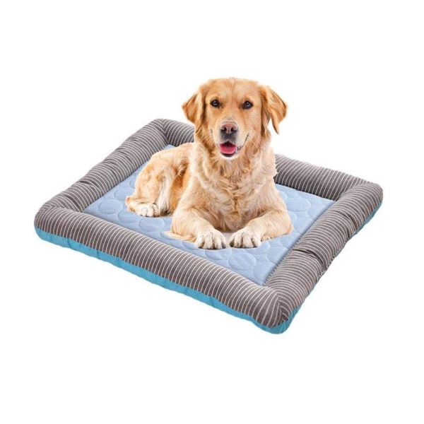 

kennels & pens breathable pet cooling mat for dog bed cats self padded pad summer sleeping cool ice silk