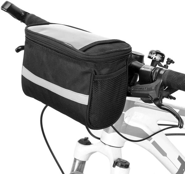 

bicycle handlebar bag waterproof mtb bike front bag multifunctional cycling front tube storage bag