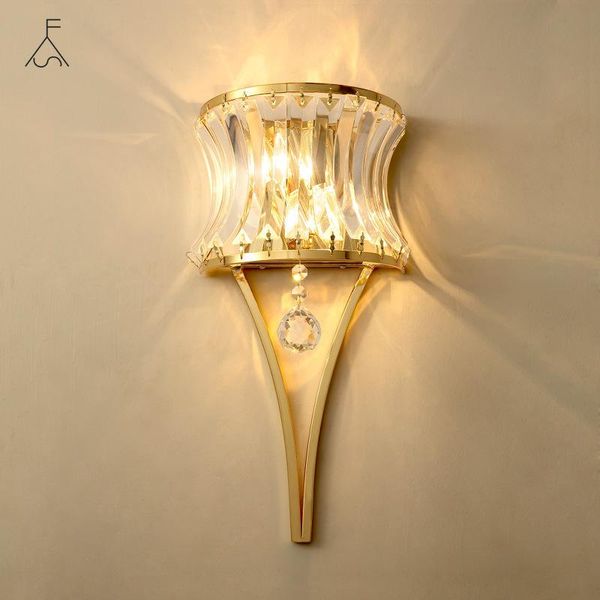 

wall lamp postmodern crystal american luxurious lamps for living room bedroom loft decor home bedside light fixtures