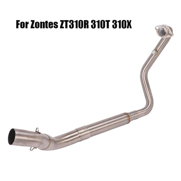 

motorcycle exhaust system for zontes zt310r 310t 310x modified front pipe header link tube connect 51mm end tips stainless steel