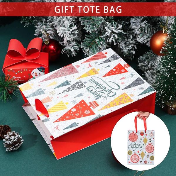 

gift wrap year deer christmas tree snowflake paper bag tote