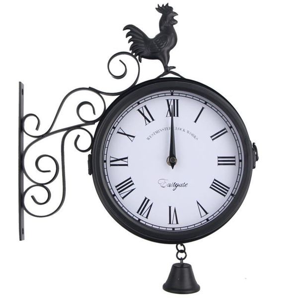 

wall clocks creative double sided clock vintage retro wrought iron for living room bedroom office decoration