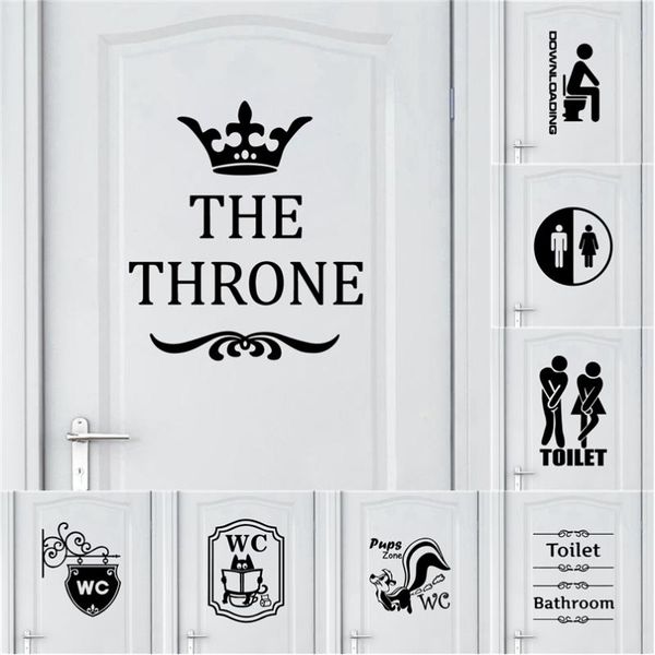 

wall stickers cartoon toilet sticker home decoration removable door art accessories