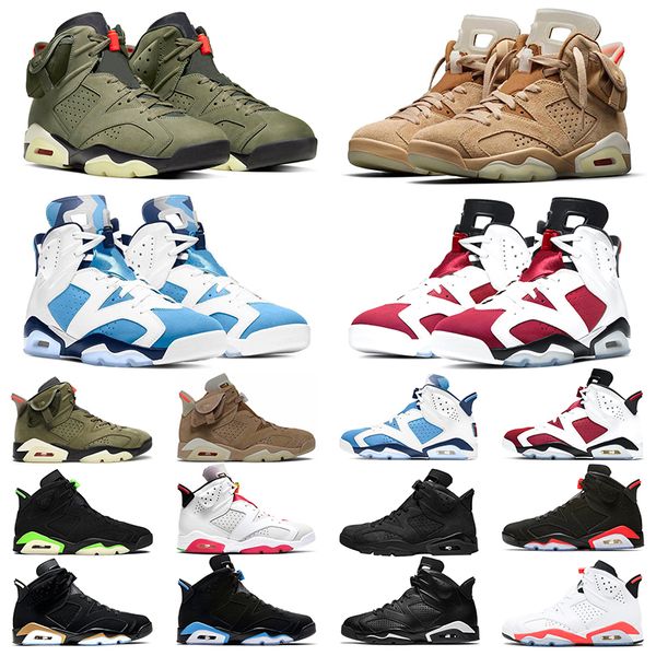 

6s men women 6 basketball shoes british khaki medium olive unc electric green carmine hare university blue mens trainers sports sneakers