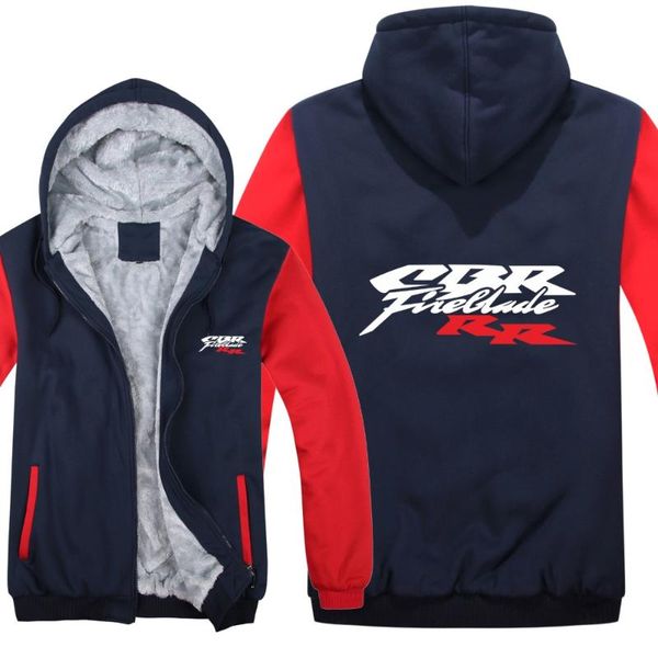 

men's hoodies & sweatshirts motorcycle cbr fireblade jacket winter men casual wool liner fleece rr hoody pullover, Black