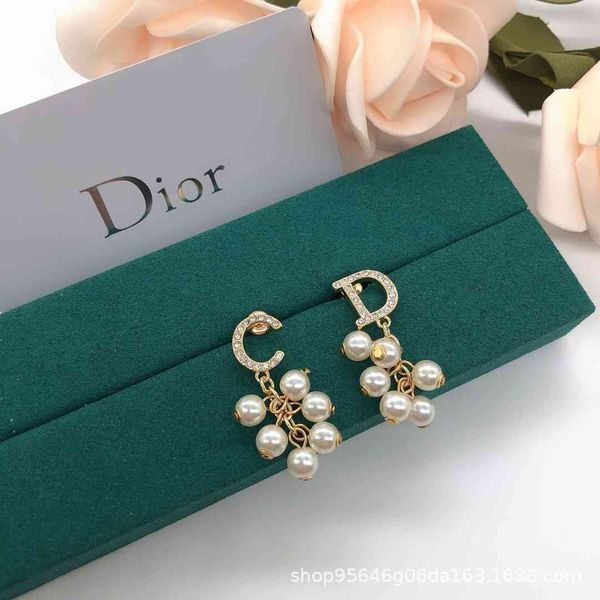 

special offer 2021 luxury designer jewelry 21 new products s925 silver needle letter earrings long pearl earrings feminine net red