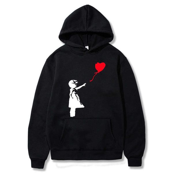 Weltfrieden Hoodies Sweatshirts Männer/Frauen Kcco Ballon Mädchen Banksy Liebe Kapuzenpullover Hoodie Frühling Herbst Warm Print Hoody H0823