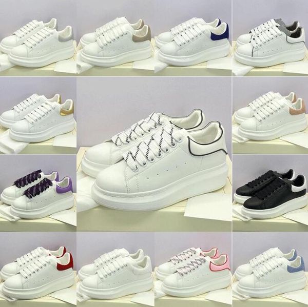 

[with box] fashion men shoes designer women leather lace up platform oversized sole sneakers white black mens womens luxury velvet suede cas