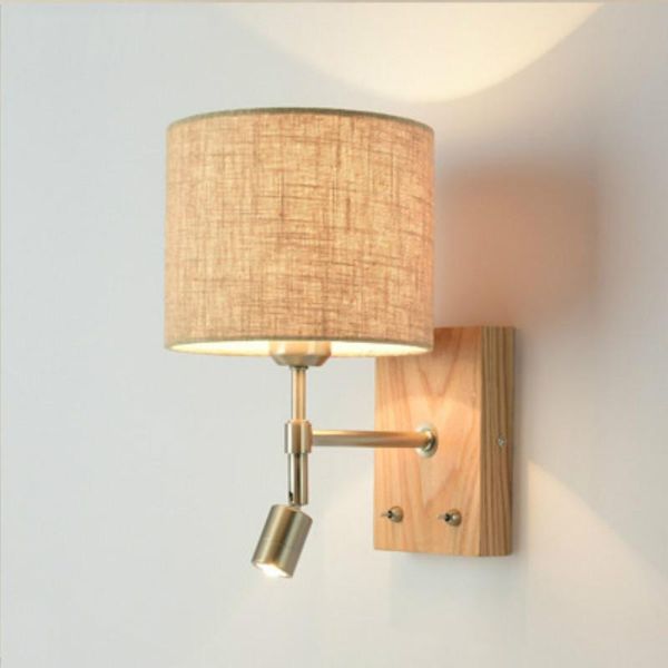 

wall lamp led lamps bedroom light bedside adjustable book sconce lights for home fabric vanity e27