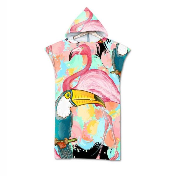 

towel flamingo parrot printed geometric pattern beach for man woman hooded bath baby soft