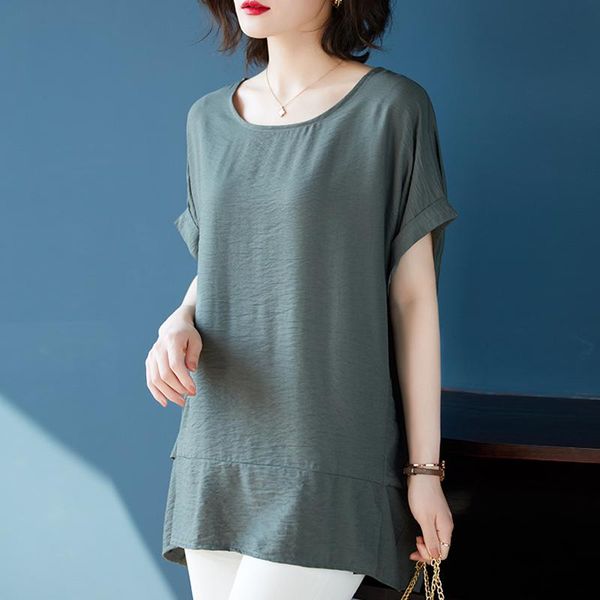 

women's t-shirt short-sleeved casual ladies gray22, White