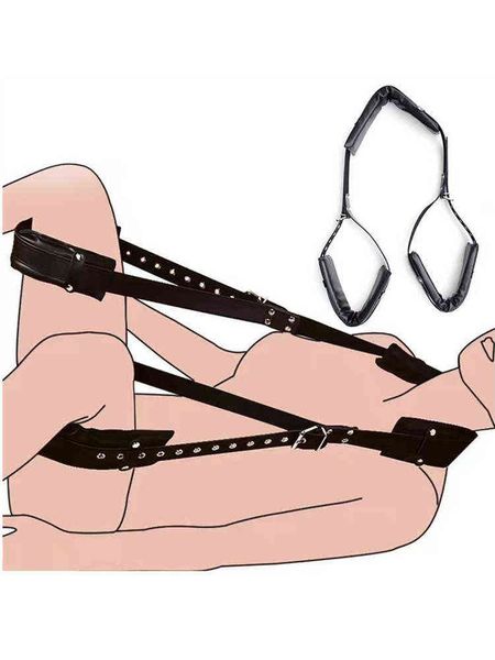 NXY SM Bondage PU Learn Sponspon BDSM Bondage Poggiatesta Open Leg Adult SM Game Forces Cordes Sex Swing per le donne Giocattoli Adulto 1220