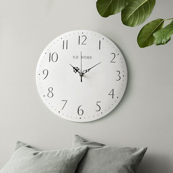 

resin vintage round wall clock modern brief quartz silent for bedroom living room kitchen retro watches decor clocks