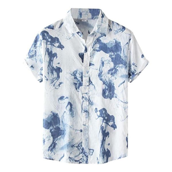 

men's casual shirts hawaiian shirt printed short sleeve chest pocket fit vintage hawaii vacation short-sleeved, White;black